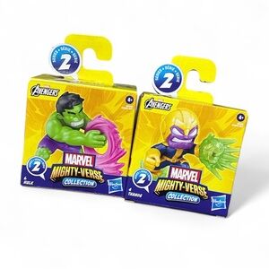 Marvel Mighty-Verse Collection By Hasbro Avengers Series 2 Hulk and Thanos NEW